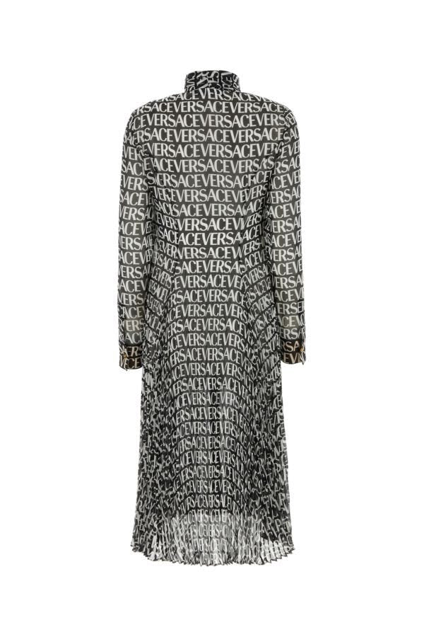 VERSACE | Printed crepe shirt dress