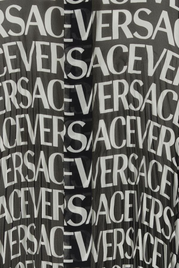 VERSACE | Printed crepe shirt dress