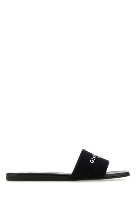 GIVENCHY | Black canvas 4G slippers