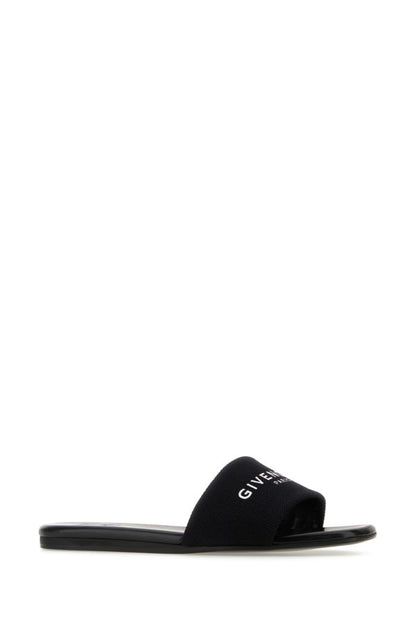 GIVENCHY | Black canvas 4G slippers