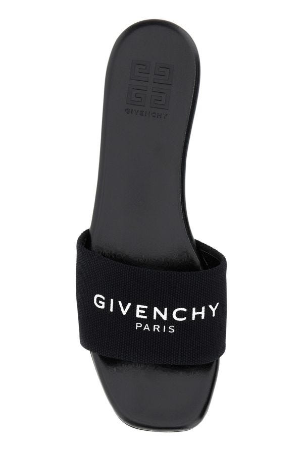 GIVENCHY | Black canvas 4G slippers