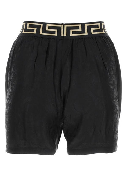 VERSACE | Black satin pyjama bermuda shorts