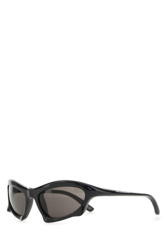 BALENCIAGA | Black injected nylon Bat Rectangle sunglasses