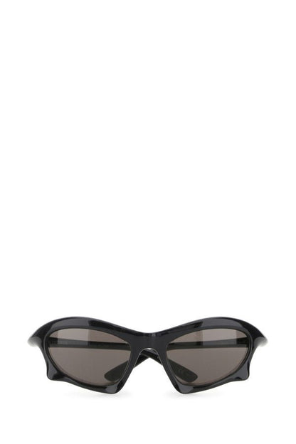BALENCIAGA | Black injected nylon Bat Rectangle sunglasses