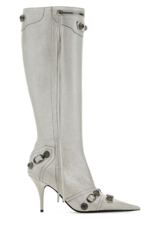 BALENCIAGA | Chalk leather Cagole boots