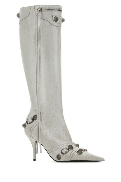 BALENCIAGA | Chalk leather Cagole boots