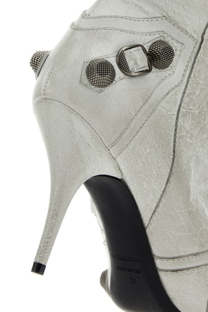 BALENCIAGA | Chalk leather Cagole boots
