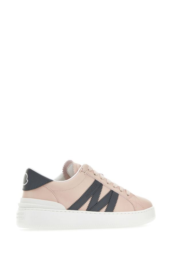 MONCLER | Pastel pink leather Monaco M sneakers