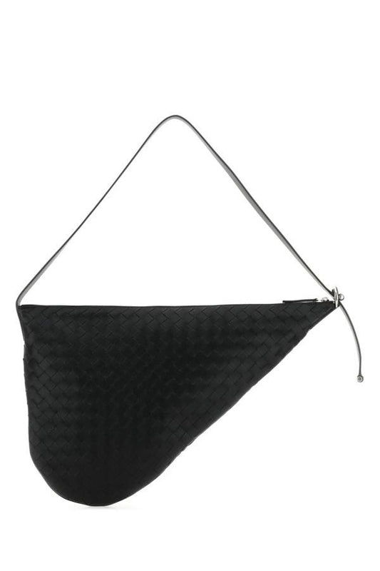 BOTTEGA VENETA | Black leather Virgule shoulder bag