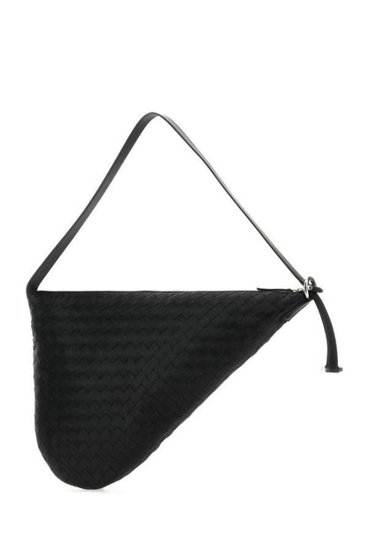 BOTTEGA VENETA | Black leather Virgule shoulder bag