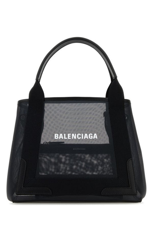 BALENCIAGA | Black mesh Cabas S handbag