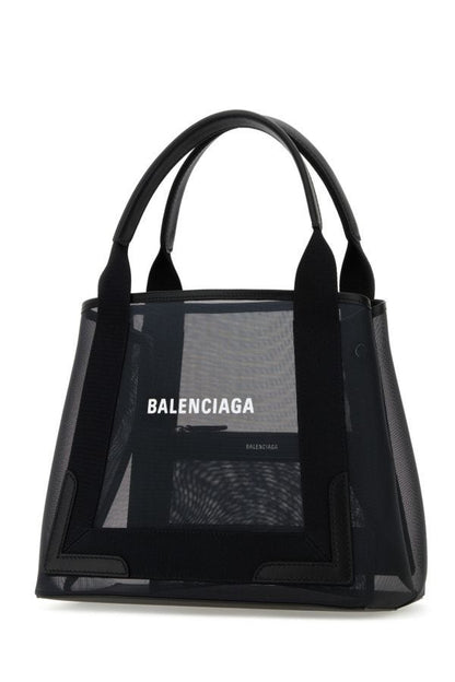 BALENCIAGA | Black mesh Cabas S handbag