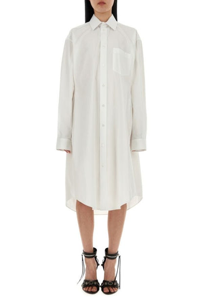 BALENCIAGA | White poplin shirt dress