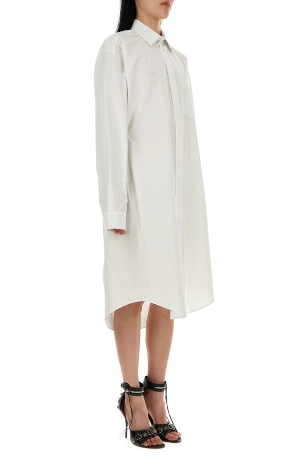 BALENCIAGA | White poplin shirt dress