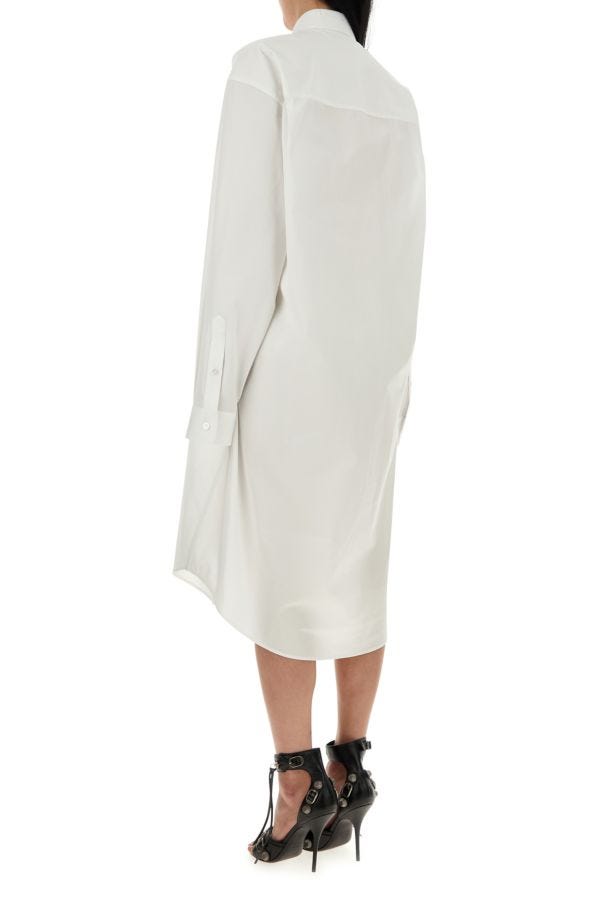 BALENCIAGA | White poplin shirt dress