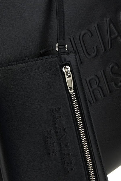 BALENCIAGA | Black leather medium Mary-Kate shopping bag