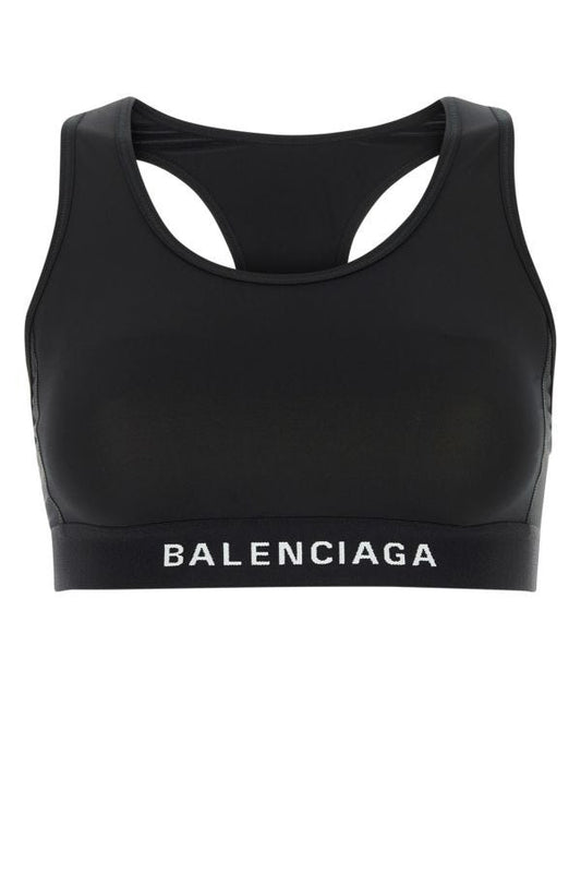 BALENCIAGA | Black stretch polyester top