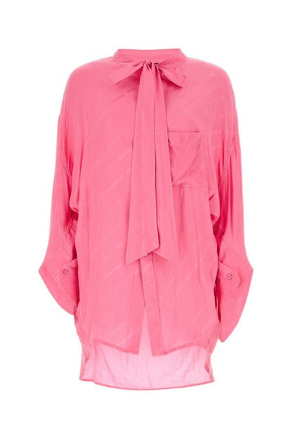 BALENCIAGA | Embroidered crepe oversize shirt