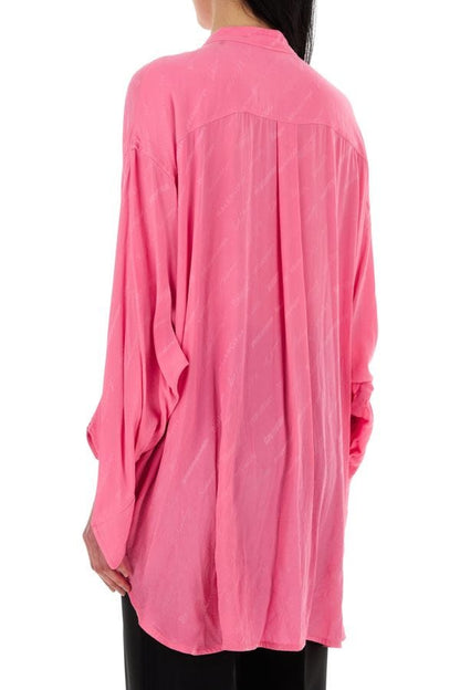 BALENCIAGA | Embroidered crepe oversize shirt