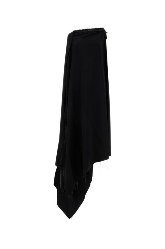 BALENCIAGA | Black stretch viscose blend long-cut dress