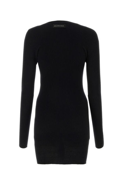 BALENCIAGA | Black cotton mini dress