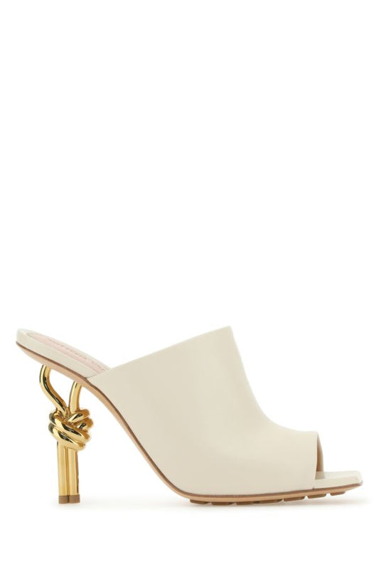 BOTTEGA VENETA | Ivory nappa leather Knot mules