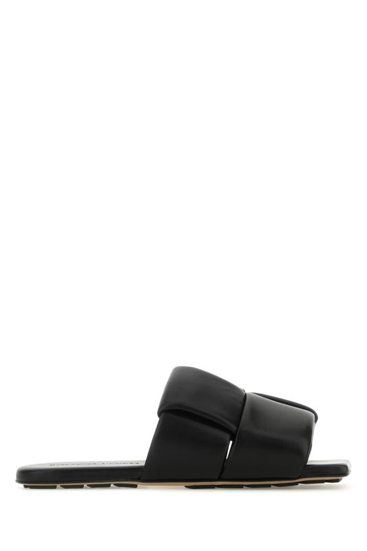 BOTTEGA VENETA | Black nappa leather Flat Patch mules