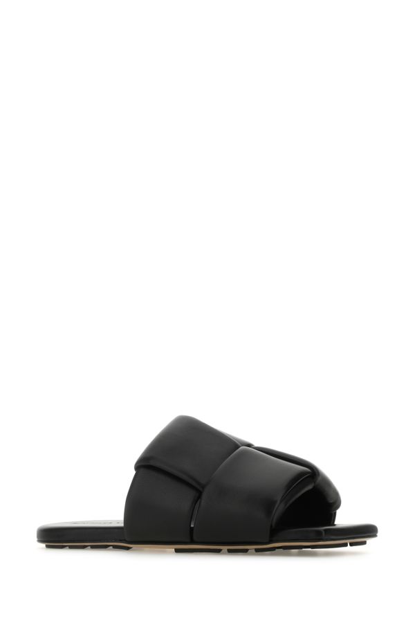 BOTTEGA VENETA | Black nappa leather Flat Patch mules