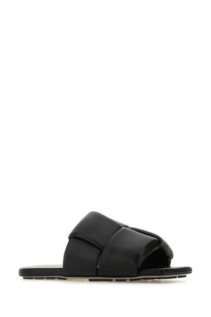 BOTTEGA VENETA | Black nappa leather Flat Patch mules