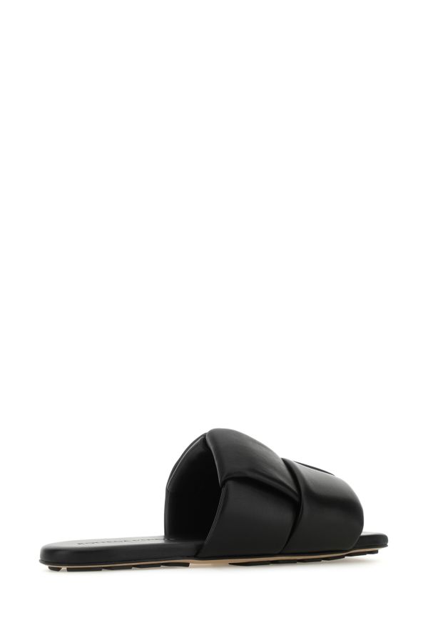 BOTTEGA VENETA | Black nappa leather Flat Patch mules
