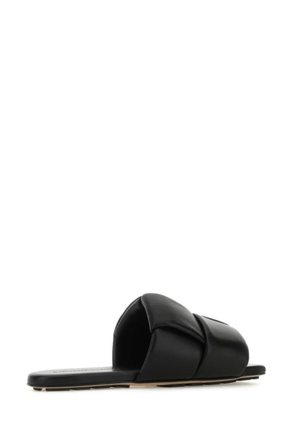BOTTEGA VENETA | Black nappa leather Flat Patch mules