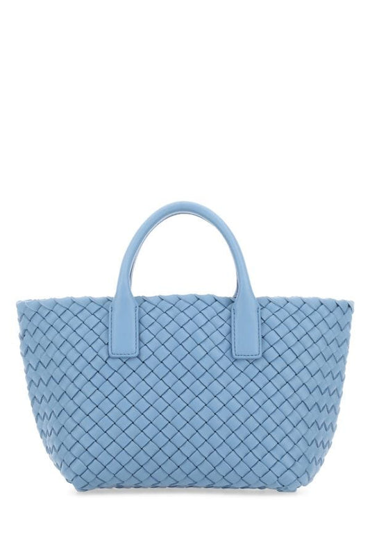 BOTTEGA VENETA | Cerulean blue leather mini Cabat handbag