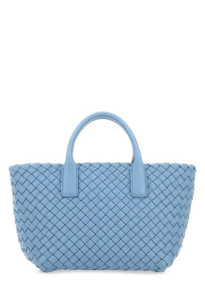 BOTTEGA VENETA | Cerulean blue leather mini Cabat handbag