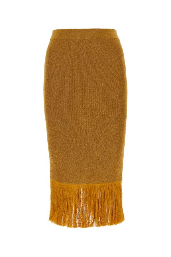BOTTEGA VENETA | Gold viscose blend skirt