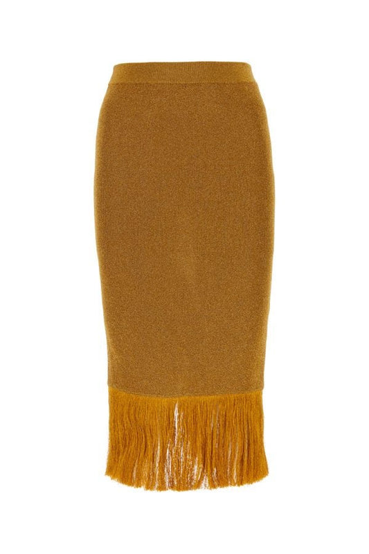 BOTTEGA VENETA | Gold viscose blend skirt
