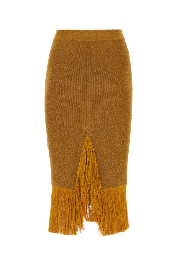 BOTTEGA VENETA | Gold viscose blend skirt