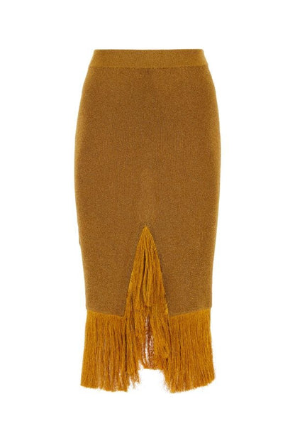 BOTTEGA VENETA | Gold viscose blend skirt