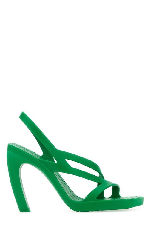 BOTTEGA VENETA | Grass green rubber Jimbo sandals