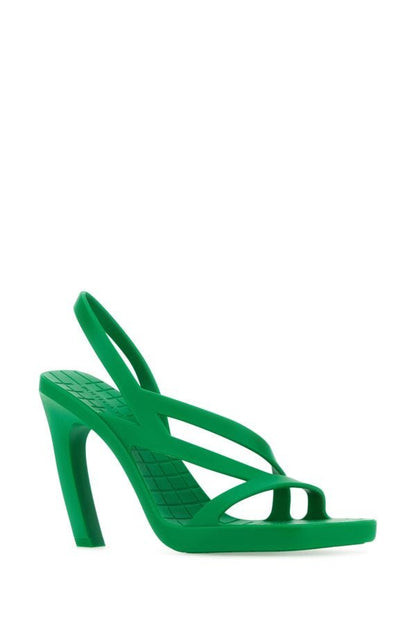 BOTTEGA VENETA | Grass green rubber Jimbo sandals