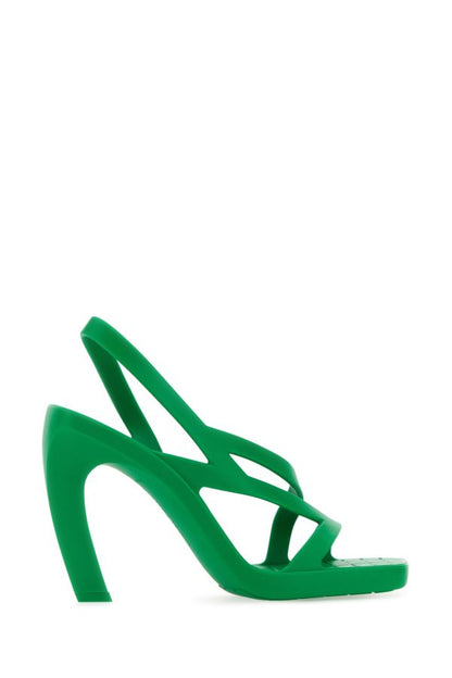 BOTTEGA VENETA | Grass green rubber Jimbo sandals
