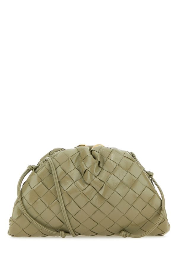 BOTTEGA VENETA | Sage green leather mini Pouch clutch