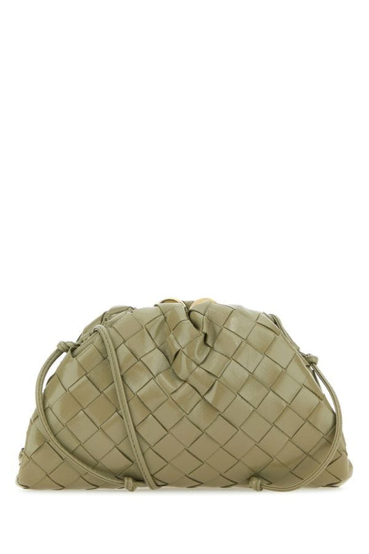 BOTTEGA VENETA | Sage green leather mini Pouch clutch