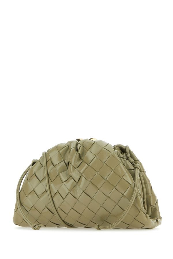 BOTTEGA VENETA | Sage green leather mini Pouch clutch