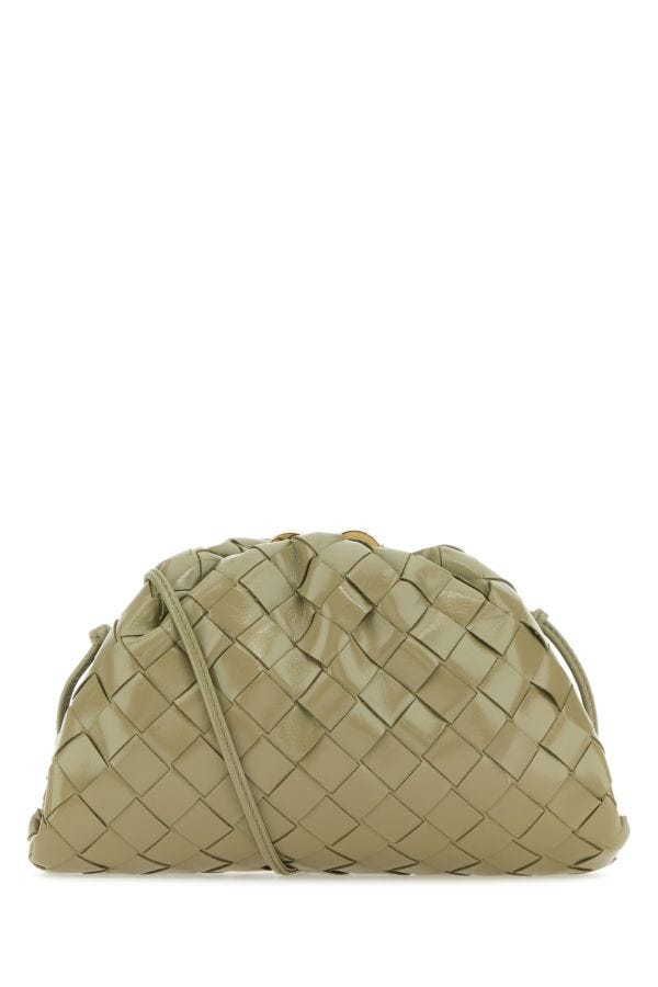 BOTTEGA VENETA | Sage green leather mini Pouch clutch