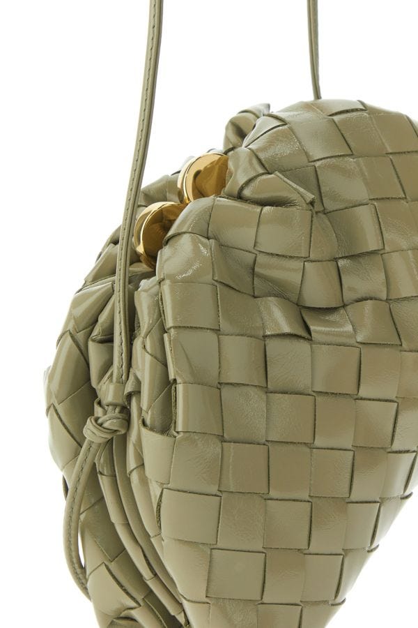 BOTTEGA VENETA | Sage green leather mini Pouch clutch