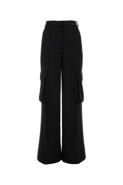 VERSACE | Black satin cargo pant