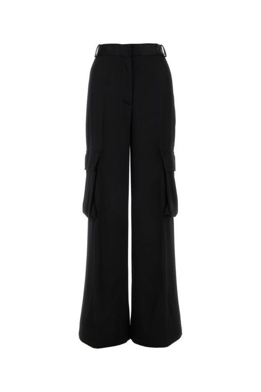 VERSACE | Black satin cargo pant