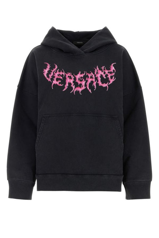 VERSACE | Black cotton oversize sweatshirt