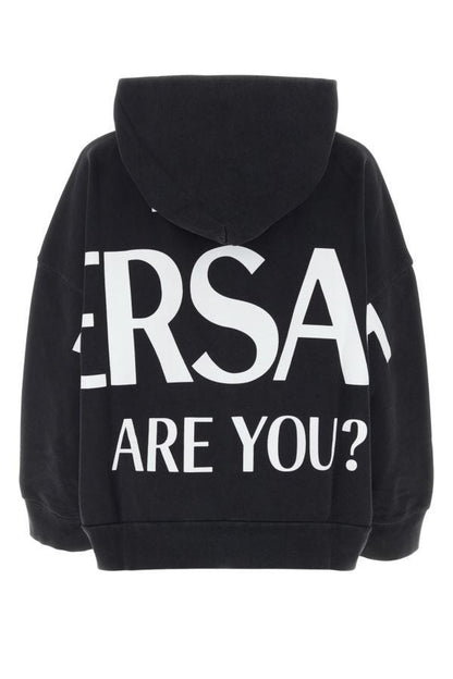 VERSACE | Black cotton oversize sweatshirt