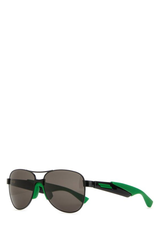BOTTEGA VENETA | Black metal Mitre Aviatore sunglasses